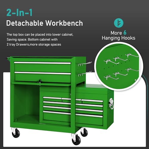 Atripark Tool Chest on Wheels with 8 Drawers