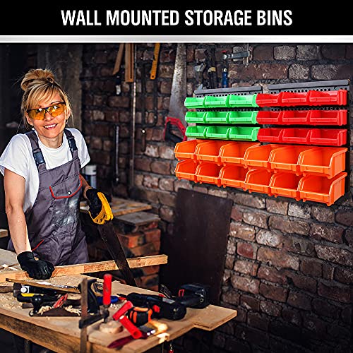 SWANLAKE 30PCS Wall Mounted Tool Storage Bins
