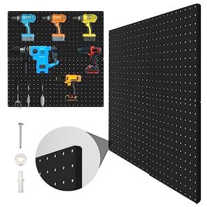 4 Pack Heavy Duty Black Metal Pegboard Panels