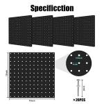 4 Pack Heavy Duty Black Metal Pegboard Panels