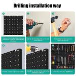 4 Pack Heavy Duty Black Metal Pegboard Panels