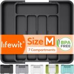 Expandable Kitchen Utensil Tray Organizer in Black