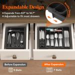 Expandable Kitchen Utensil Tray Organizer in Black