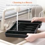 Expandable Kitchen Utensil Tray Organizer in Black