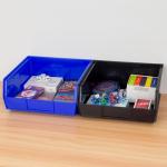 Stackable Plastic Storage Bins - 6-Pack, Black
