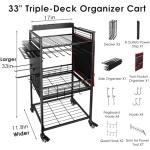 ElecVoztile Garage Tool Organizer Cart with Charging Station