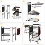 ElecVoztile Garage Tool Organizer Cart with Charging Station