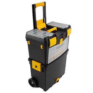Rolling Tool Box with Wheels and Foldable Handle