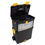 Rolling Tool Box with Wheels and Foldable Handle