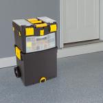 Rolling Tool Box with Wheels and Foldable Handle