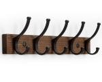 Wood Wall Coat Rack with 5 Hooks, Brown