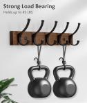 Wood Wall Coat Rack with 5 Hooks, Brown