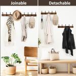 Wood Wall Coat Rack with 5 Hooks, Brown