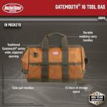 Bucket Boss Gatemouth 16 Tool Bag - Brown