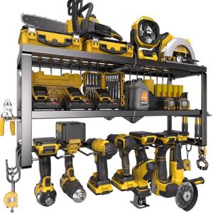 Power Tool Organizer with Charging Station and Rack