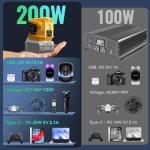 200W Portable Power Inverter for DeWALT 20V