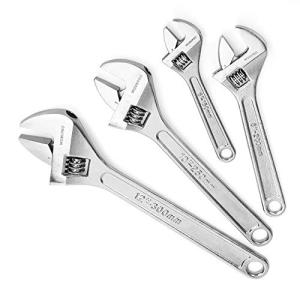 WORKPRO 4-Piece Chrome Adjustable Wrench Set