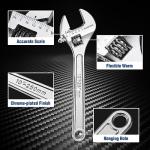 WORKPRO 4-Piece Chrome Adjustable Wrench Set