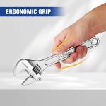 WORKPRO 4-Piece Chrome Adjustable Wrench Set