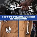 WORKPRO 4-Piece Chrome Adjustable Wrench Set