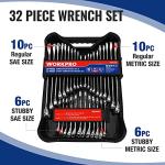 WORKPRO 32-Piece SAE & Metric Wrench Set