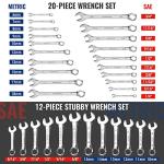 WORKPRO 32-Piece SAE & Metric Wrench Set