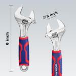 WORKPRO 6-Inch Adjustable Wrench with Anti-Slip Grip