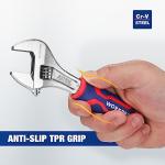 WORKPRO 6-Inch Adjustable Wrench with Anti-Slip Grip
