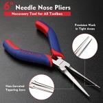 WORKPRO 6" Mini Needle Nose Pliers with Grip