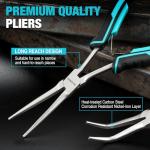 DURATECH 2PCS Long Reach Needle Nose Pliers Set