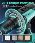 COMOWARE 20V Cordless Drill with Battery & Bits