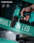 COMOWARE 20V Cordless Drill with Battery & Bits