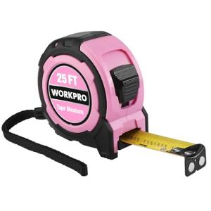 WORKPRO 25FT Pink Retractable Tape Measure