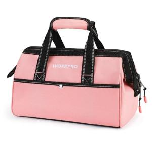 WORKPRO 13-Inch Pink Tool Bag with Pockets