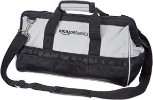 Amazon Basics Large Tool Bag, 16-inch, Black/Grey