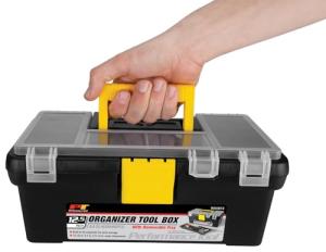 Heavy Duty Plastic Tool Organizer Box, 12.5-Inch