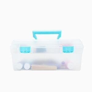 ArtBin Essentials Lift-Out Tray Box, Clear/Aqua