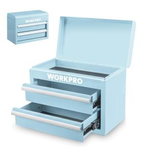 WORKPRO Metal Mini Tool Box with Two Drawers
