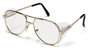 Pyramex Pathfinder Aviator Safety Glasses - Gold Frame