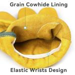 OZERO Tough Cowhide Flex Grip Leather Gloves