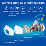 Reusable Half Face Respirator Mask with Safety Glasses