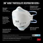 3M Aura N95 Respirator 9205+ - Lightweight 3-Pack