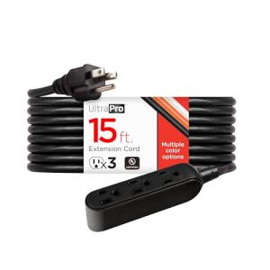 UltraPro 15 Ft Power Strip with 3 Outlets