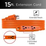 UltraPro 15 Ft Heavy Duty Outdoor Extension Cord