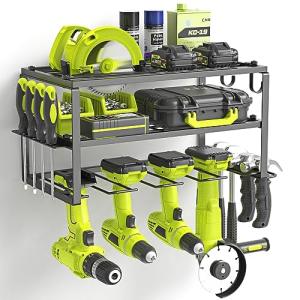 SUNALLY Heavy Duty Tool Organizer with Drill Holders