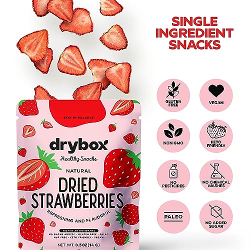Drybox No Sugar Added Dried Strawberry Snacks