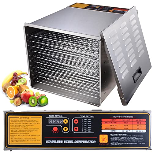55L Commercial Stainless Steel Food Dehydrator - 10 Tray