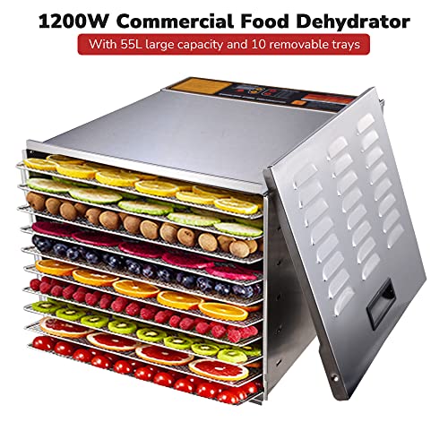 55L Commercial Stainless Steel Food Dehydrator - 10 Tray
