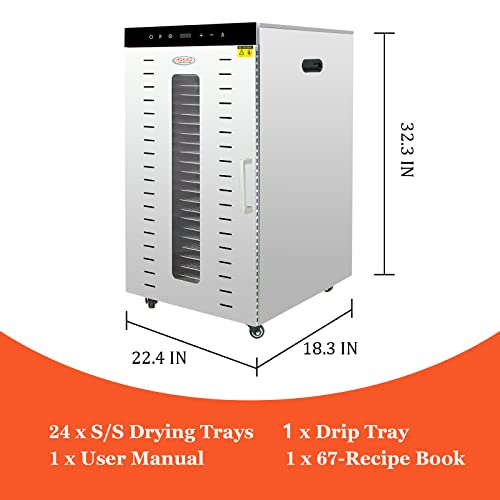 Commercial Stainless Steel Food Dehydrator - 24 Tray