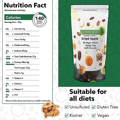 Harveast Dried Apple Slices - Healthy Snack 280g